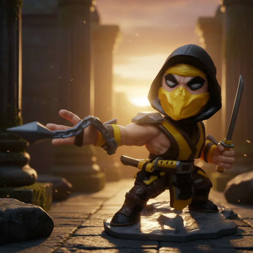Figura Scorpion Mortal Kombat Chibi - Image 3