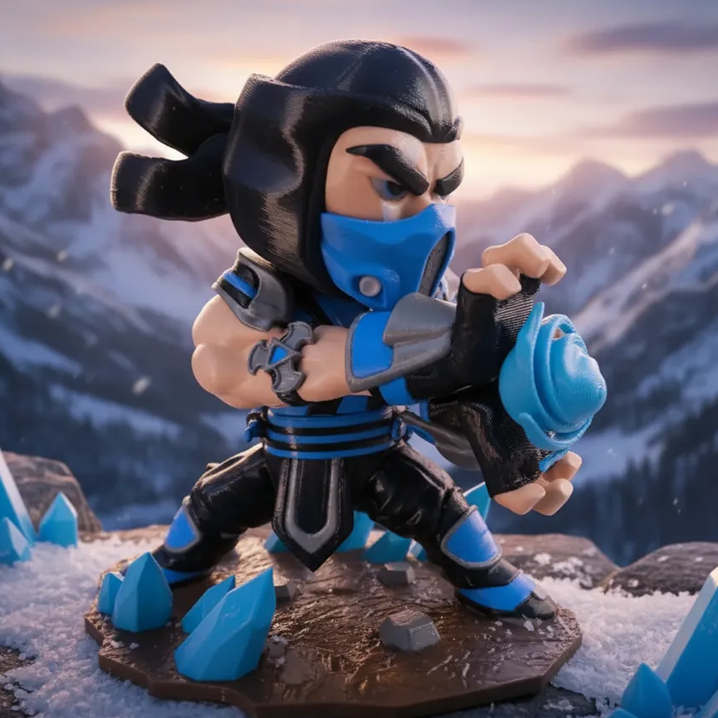Figura Sub Zero Mortal Kombat Chibi - Imagen 3
